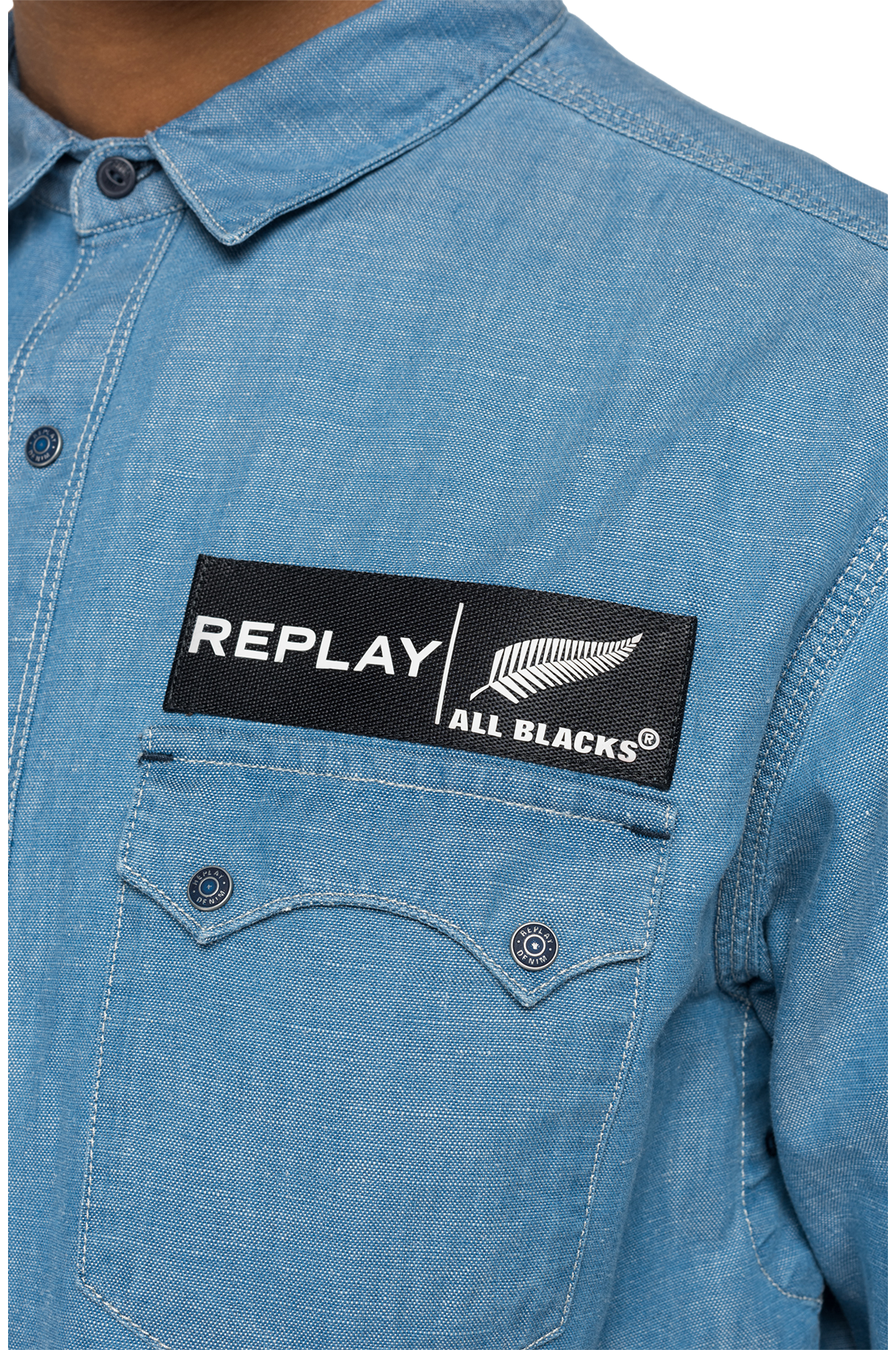 ALL BLACKS &times; REPLAY デニムシャツ 詳細画像